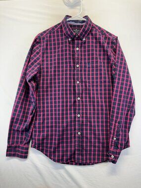 American Eagle Men's Shirt Sz S 100% Cotton Blue/Pink